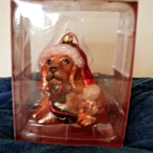 Christmas Santa Dog Ornament - Large - New in Box